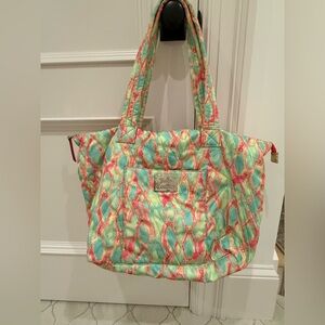 Juicy Couture Neon Python Print Colorful Swim Tote Bag